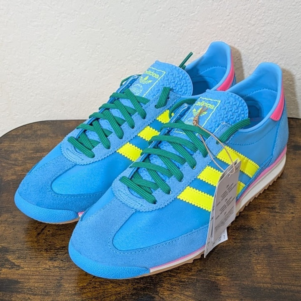 NEW Adidas SL 72 OG Sneakers Womens Sz 6.5 Sky Rush Solar Yellow Lucid Pink - Picture 3 of 16